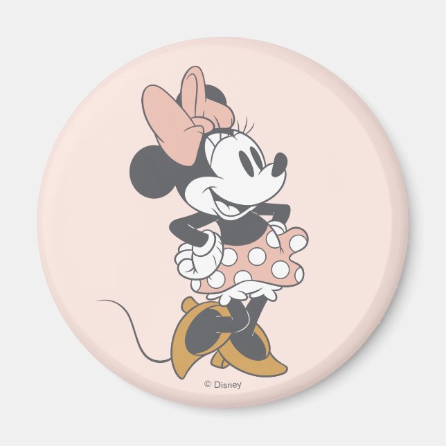 Soft Vintage Minnie Mouse Polka Dot Charm Magnet (Front)
