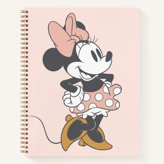 Soft Vintage Minnie Mouse Polka Dot Charm Notebook (Front)