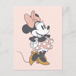 Soft Vintage Minnie Mouse Polka Dot Charm Postcard