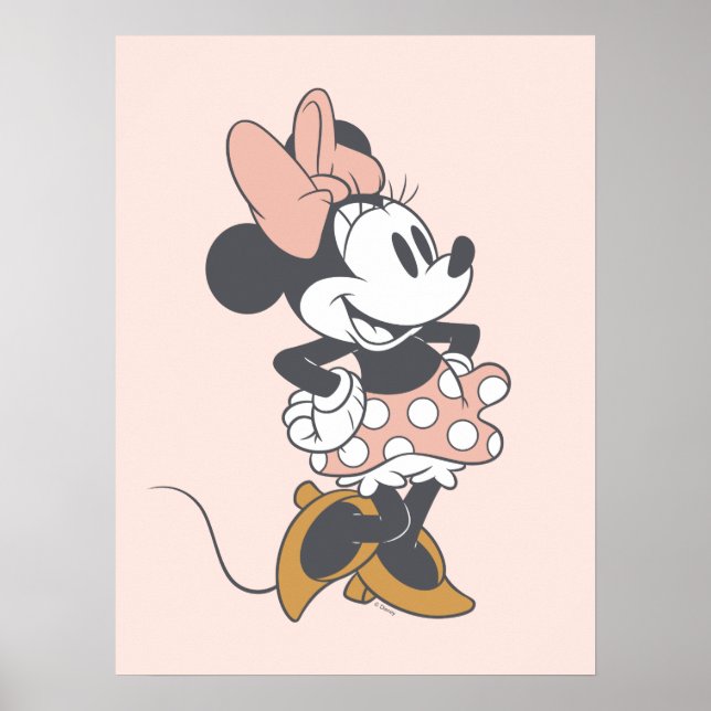 Soft Vintage Minnie Mouse Polka Dot Charm Poster (Front)