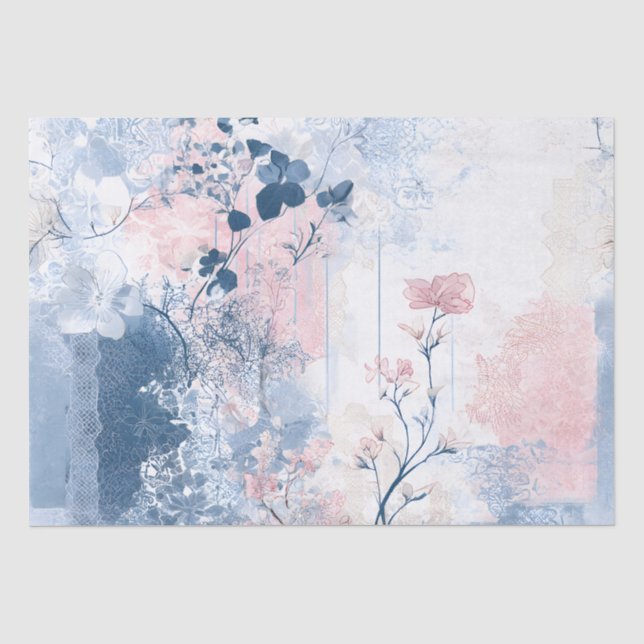 Soft Vintage Vibes Floral Tissue Paper (Front)