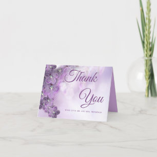 Soft Violet Orchid design Thank You Card