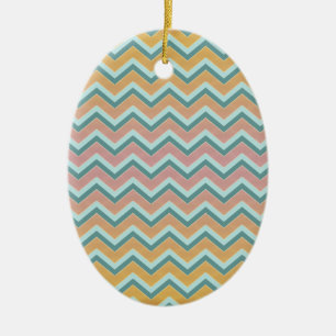 Soft Warm Colours ZigZag Ceramic Ornament