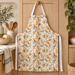 Soft Watercolor Autumn Leaves Apron