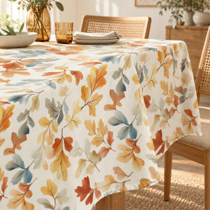 Soft Watercolor Autumn Leaves Tablecloth