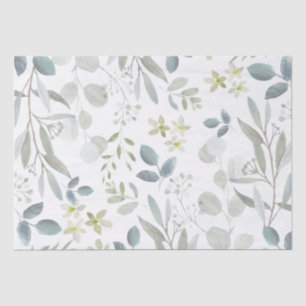 Soft Watercolor Botanical Greenery Eucalyptus Tissue Paper