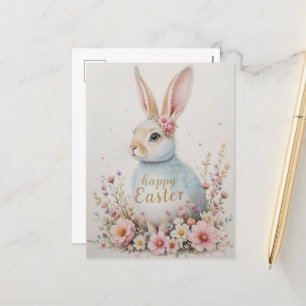 Soft Watercolor Bunny Easter Sweet Spring Holiday  Postcard
