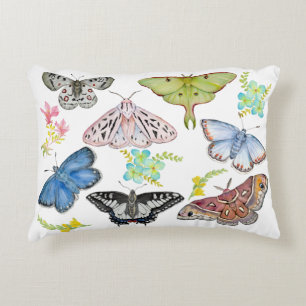 Soft Watercolor Butterfly Dance Accent Pillow