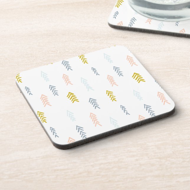 Soft Watercolor Chevron Pattern Coaster (Left Side)