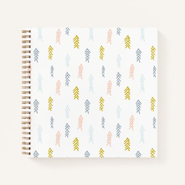 Soft Watercolor Chevron Pattern Notebook (Front)