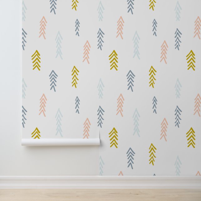 Soft Watercolor Chevron Pattern Wallpaper (Application)