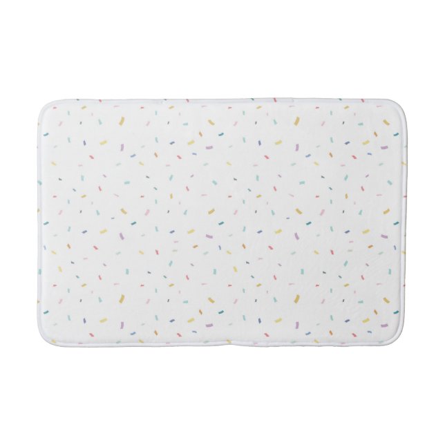 Soft Watercolor Confetti Pattern Bath Mat (Front)