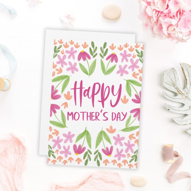 Soft Watercolor Floral – Happy Mother’s Day (Cute Floral Watercolor Happy Mother's Day Card
)