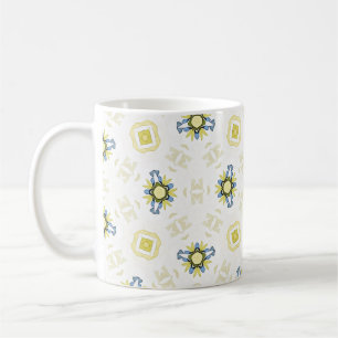 Soft Watercolor Floral Tile Pattern Coffee Mug
