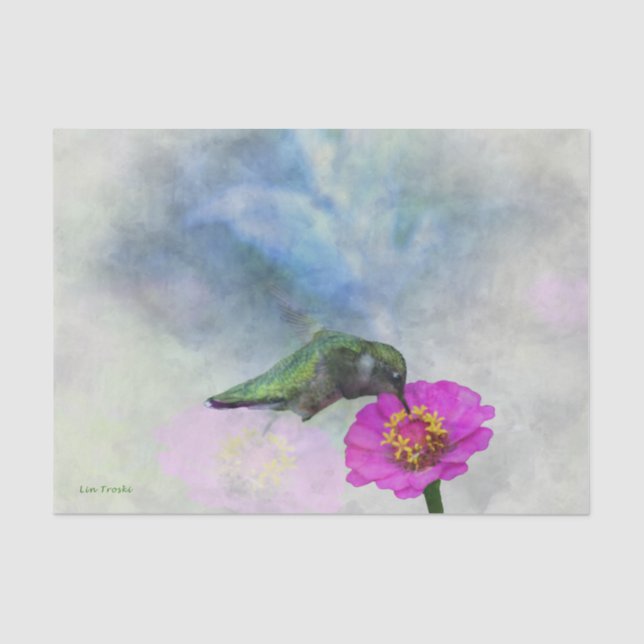 Soft Watercolor Humming Bird Tissue Paper (Front)