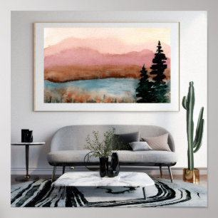 Soft Watercolor Landscape Wall Art – Modern Minima