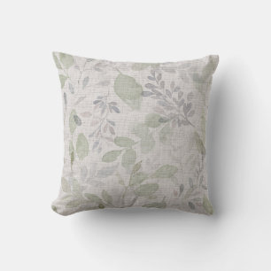 SOFT WATERCOLOR LEAF THROW PILLOW