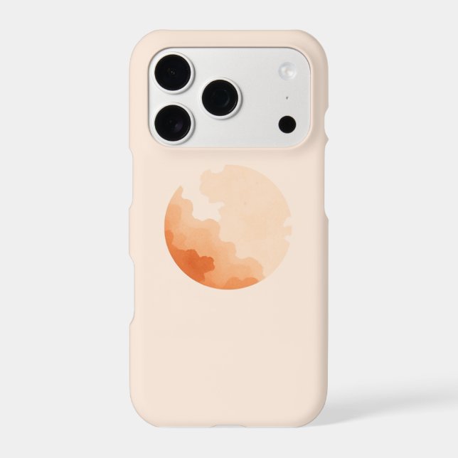 Soft Watercolor Moon Phase Phone Case - Warm Terra (Back)