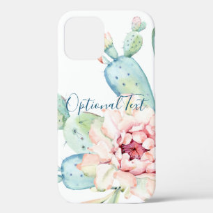 Soft Watercolor Pastel Blooming Cactus  iPhone 12 Case