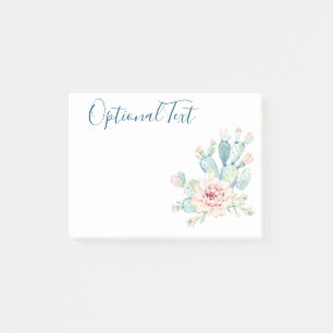 Soft Watercolor Pastel Blooming Cactus Post-it Notes