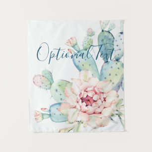 Soft Watercolor Pastel Blooming Cactus  Tapestry