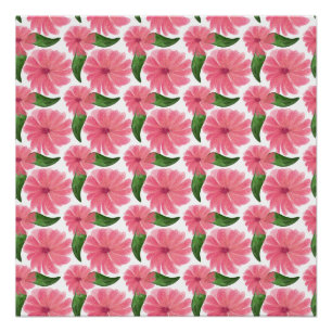Soft Watercolor Pink Floral Pattern    Wallpaper Poster