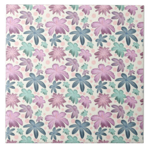 Soft Watercolor Pink Floral Pattern Wallpaper Tile