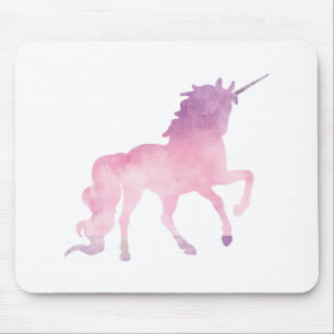 Soft watercolor pink unicorn mouse pad