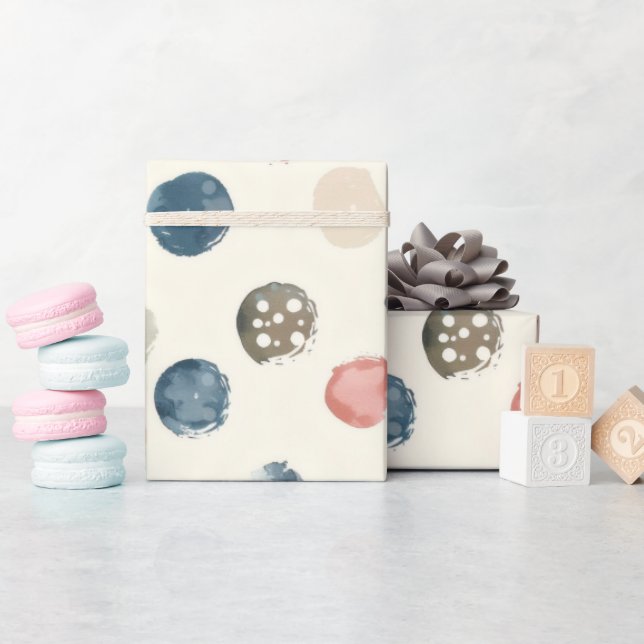 Soft Watercolor Polka Dots Wrapping Paper (Baby Shower)