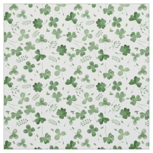Soft Watercolor Shamrock Pattern Fabric