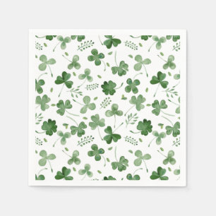 Soft Watercolor Shamrock Pattern Napkin