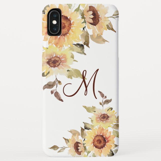 Soft Watercolor Sunflowers and Greenery Case-Mate iPhone Case (Back)