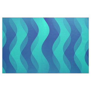 Soft Waves cyan blue + your ideas Fabric