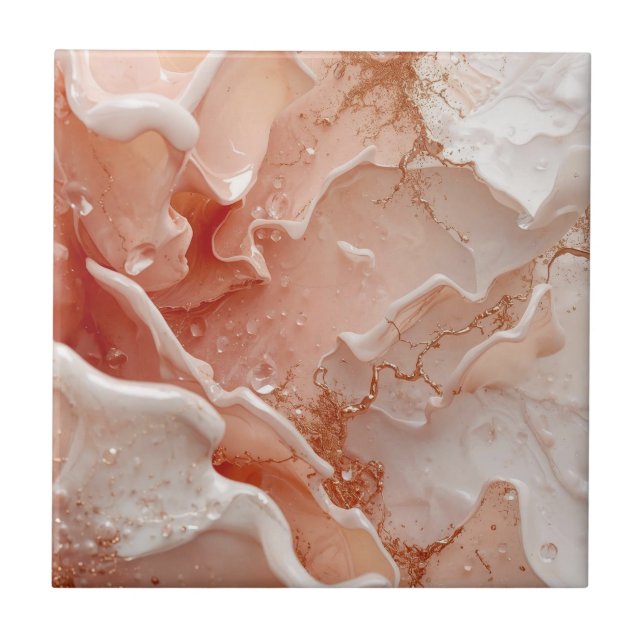 Soft Waves & Golden Lines Tile (Front)