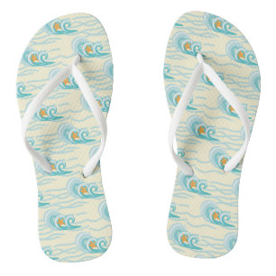 Soft Waves Pattern Flip Flops