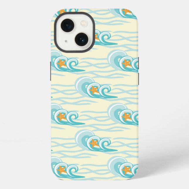 Soft Waves Pattern iPhone Case (Back)