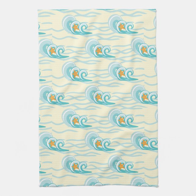 Soft Waves Pattern Kitchen Towel (Vertical)