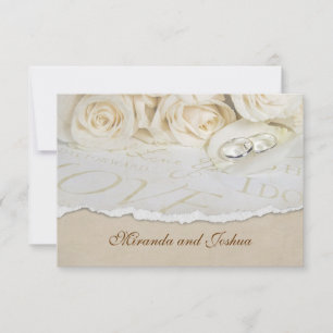 Soft Wedding Roses RSVP Card