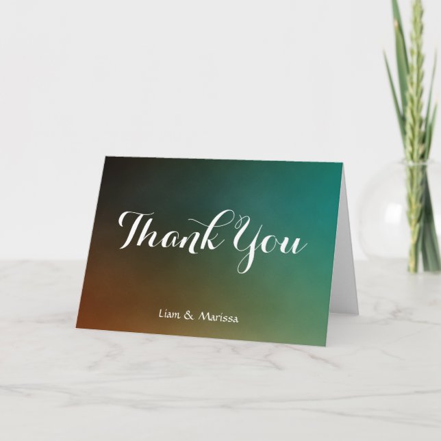 Soft Wedding Thank You Tropical Card (Front)