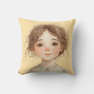 Soft Whimsy Portrait – The KindOnes Gentle Art Throw Pillow