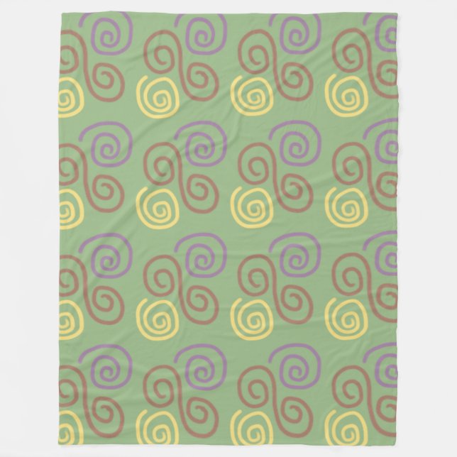 Soft Whirl Mosaic Fleece Blanket (Front)