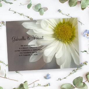 Soft White Daisy Marriage / Elopement Announcement