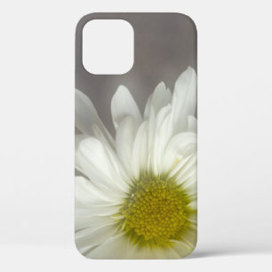 Soft White Daisy on Grey iPhone 12 Case