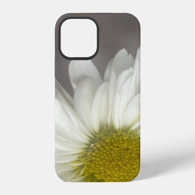 Soft White Daisy on Grey iPhone Case (Back)