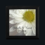 Soft White Daisy Wedding Gift Box<br><div class="desc">Customize the pretty Soft White Daisy Wedding Gift Box with the personal names of the bride and groom and marriage ceremony date to create a personalized keepsake gift for the newlyweds. This beautiful custom botanical wedding gift box features a multiple exposure floral photograph of a white daisy flower blossom with...</div>