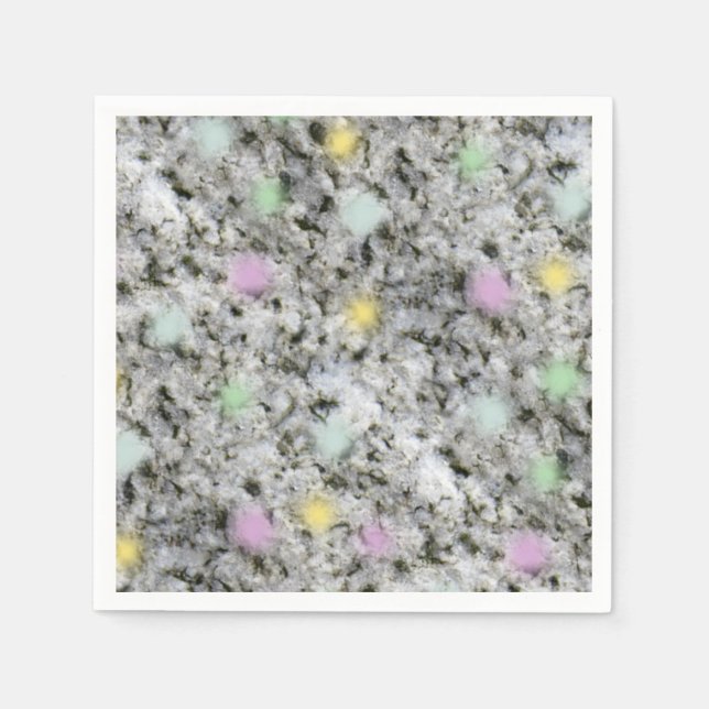 Soft White Granite Pastel Dots Napkin (Front)