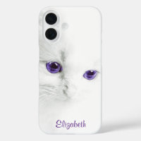 Soft White Kitten with Purple Eyes Personalized