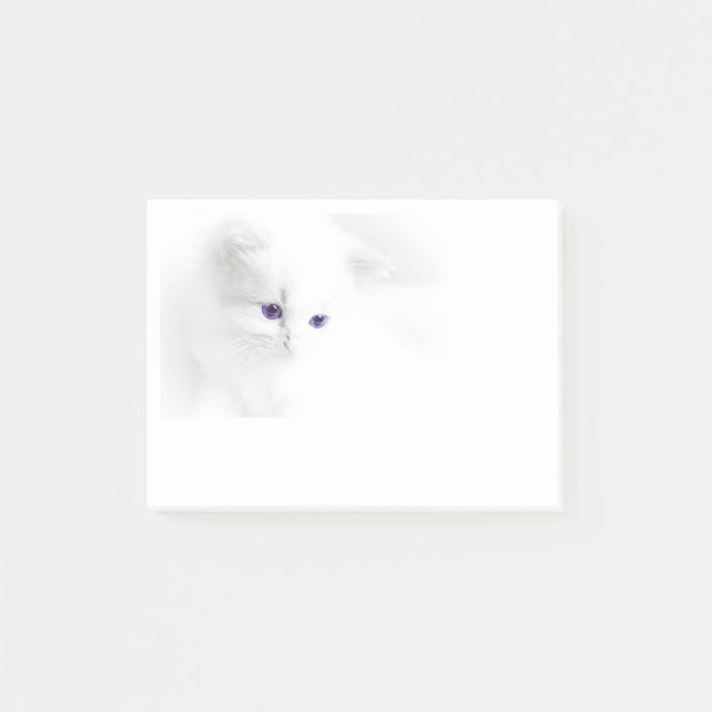 Soft White Kitten with Purple Eyes Post-it Notes (Front)