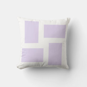 Soft White & Lilac Purple Abstract Design Throw Pillow
