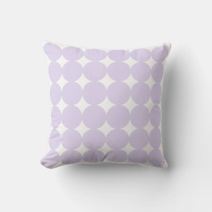 Soft White & Lilac Purple Circle Pattern Throw Pillow